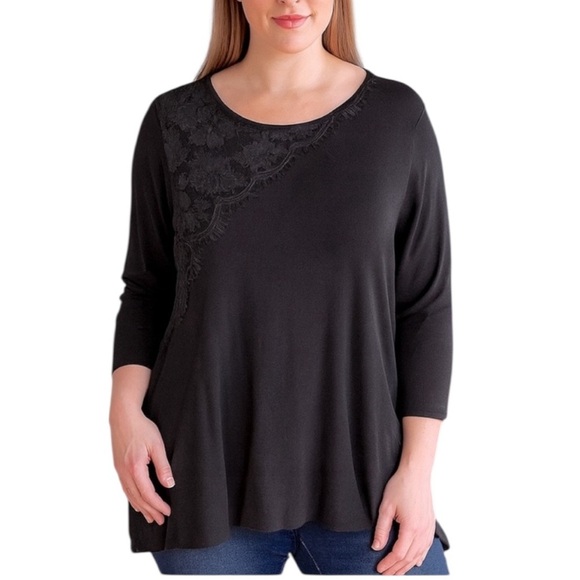 Lane Bryant Black Asymmetrical Sweater Size 2X - Picture 1 of 9